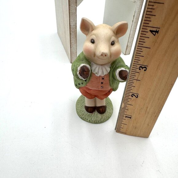 Shafford Mother Goose Vintage Bisque Tumbling Pig Figurines so cute farmhouse Pi - Picture 8 of 10